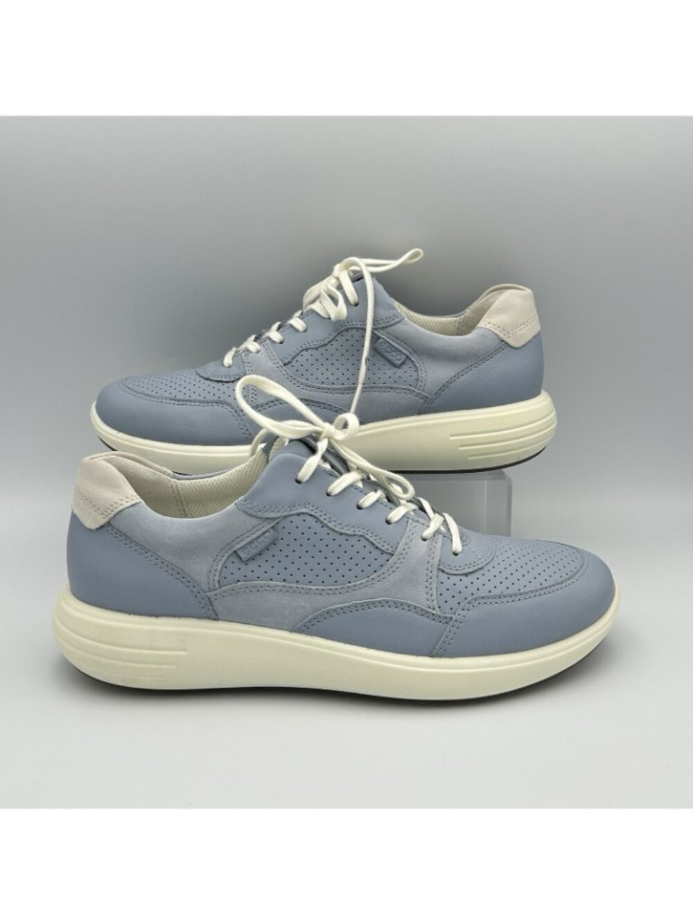 ECCO Soft 7 Runner Sneakers Women’s Size 9 US Blue Leather Lace Up Shoes - Picture 8 of 13
